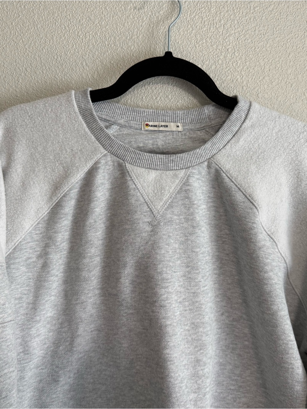 Marine Layer Crop Light Gray Crewneck Sweatshirt - Picture 2 of 5